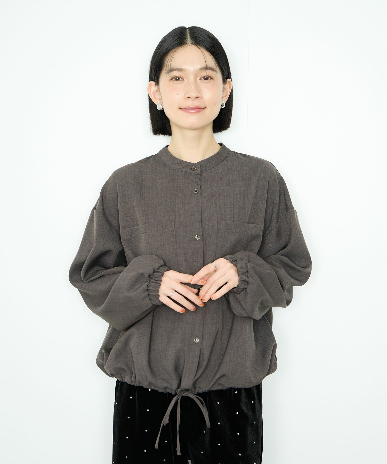 [値下げ]Idnes  裾ドロストブラウス レディース商品画像-1