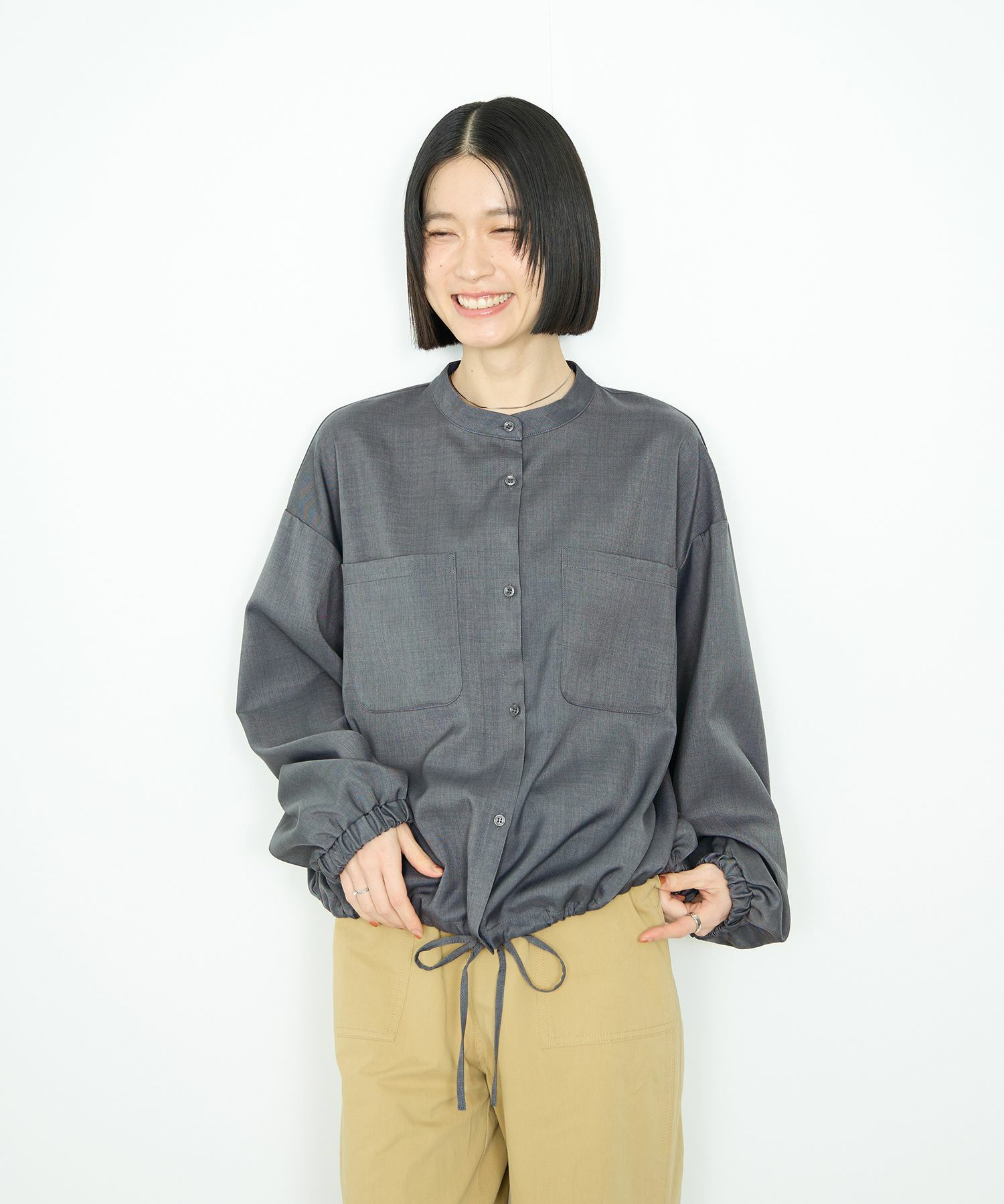 [値下げ]Idnes  裾ドロストブラウス レディース商品画像-3