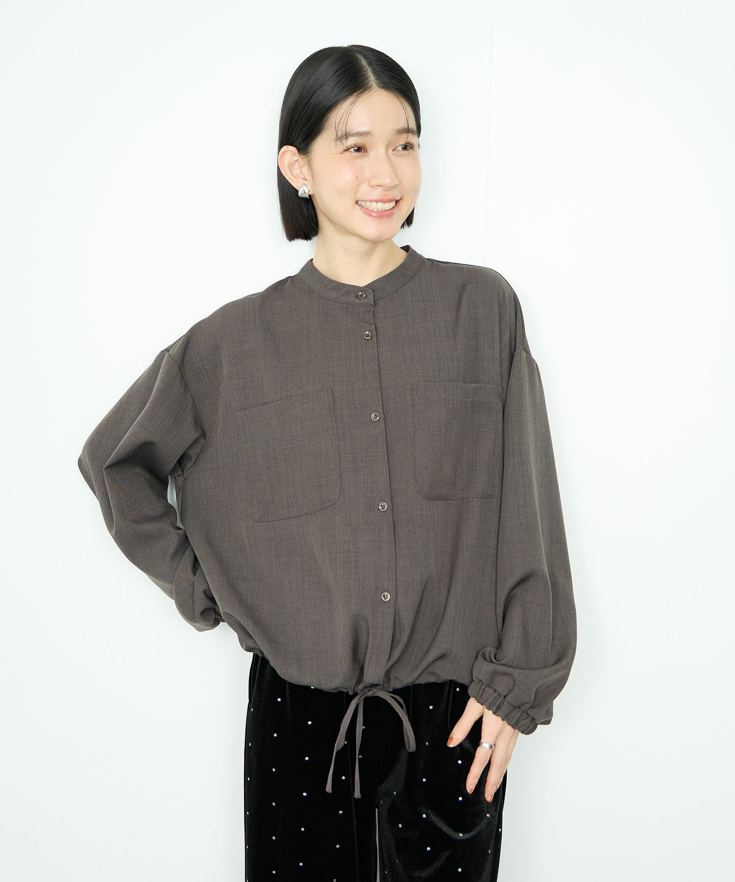 [値下げ]Idnes  裾ドロストブラウス レディース商品画像-6
