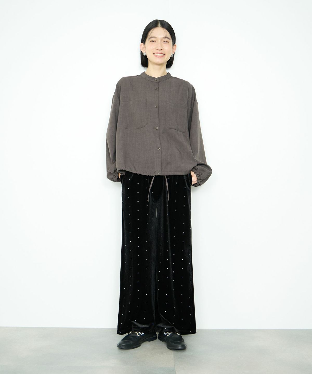 Idnes 裾ドロストブラウス レディース