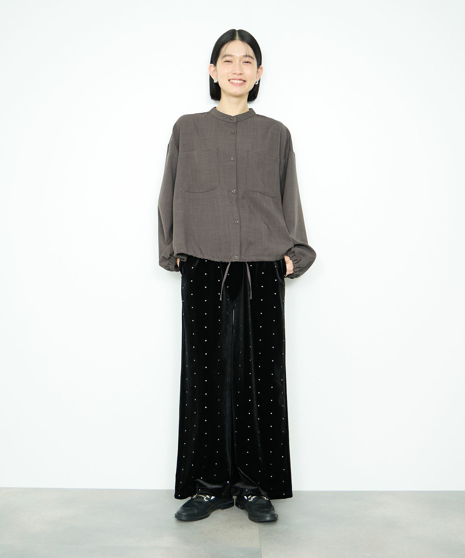 Idnes 裾ドロストブラウス レディース