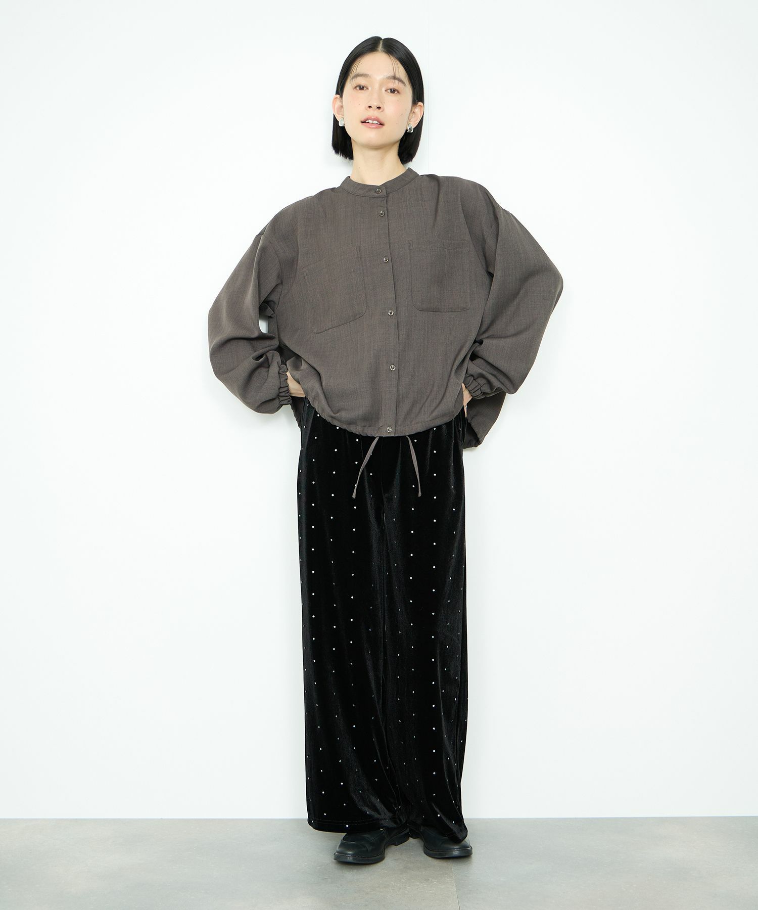 Idnes 裾ドロストブラウス レディース