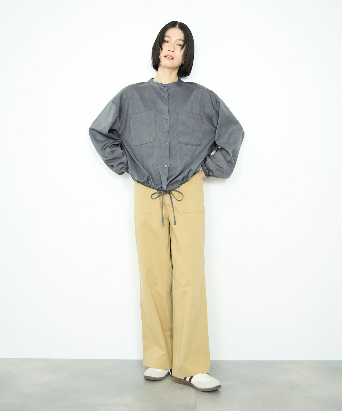 Idnes 裾ドロストブラウス レディース