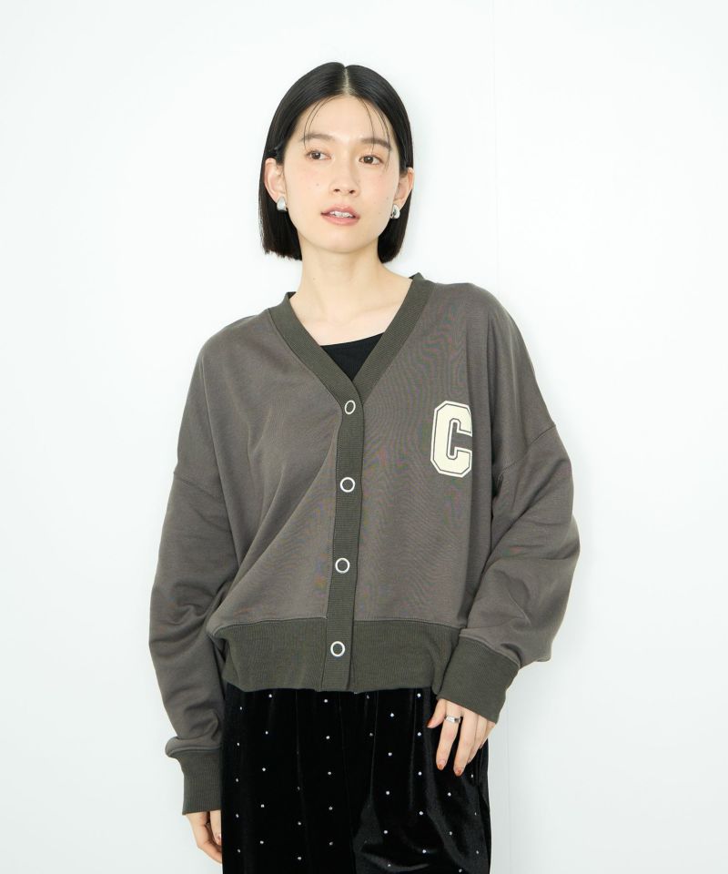 Idnes  ロゴスウェットカーディガン レディース商品画像-9