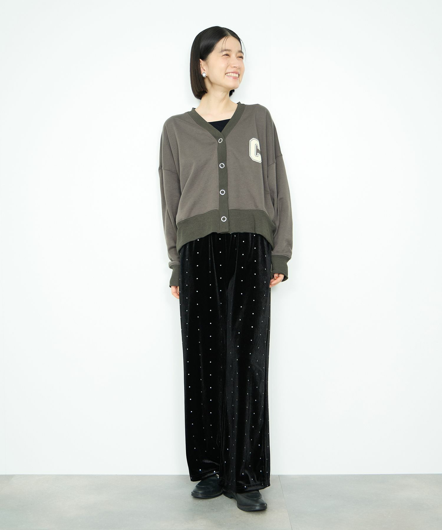 Idnes  ロゴスウェットカーディガン レディース商品画像-10