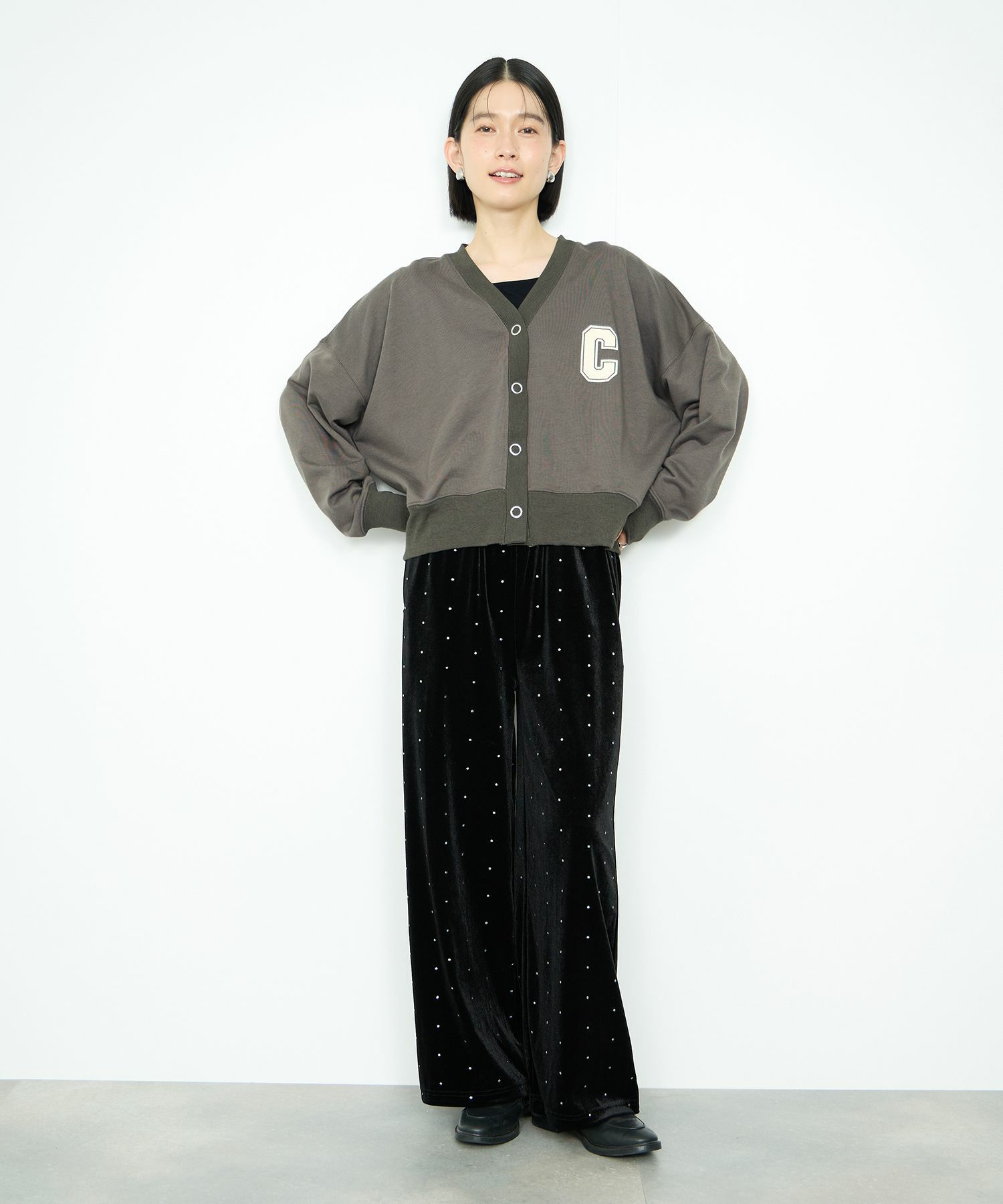 Idnes  ロゴスウェットカーディガン レディース商品画像-11