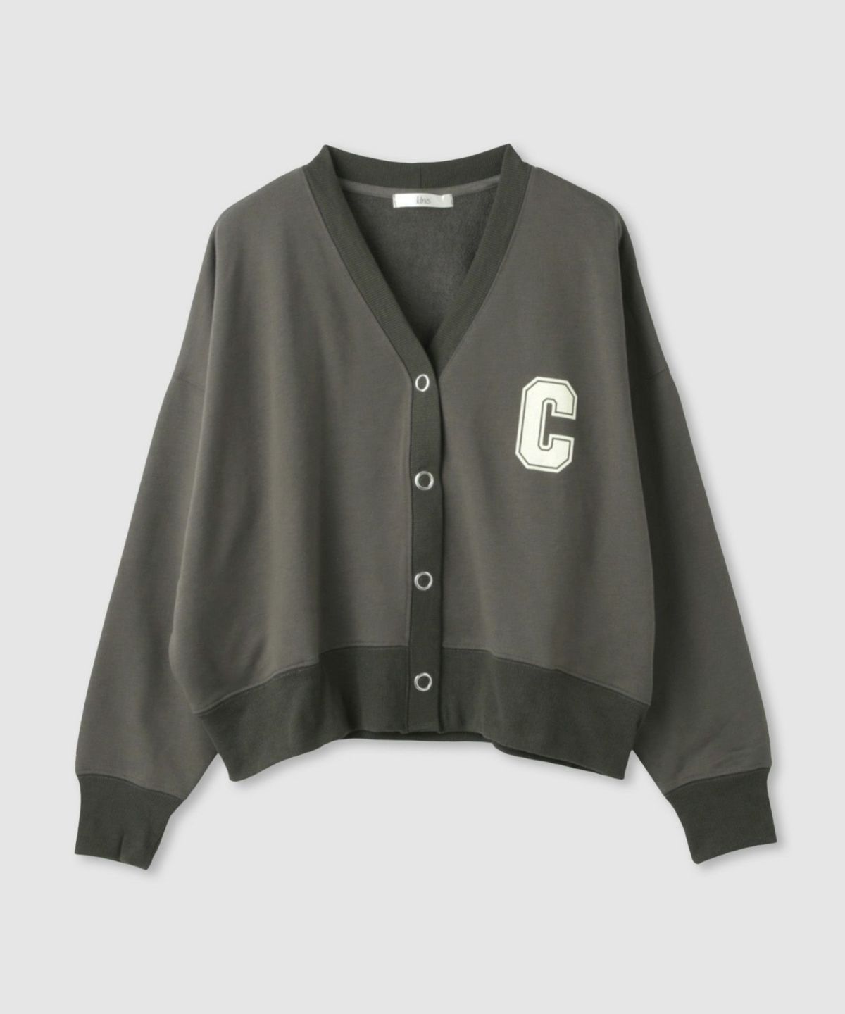 Idnes ロゴスウェットカーディガン レディース