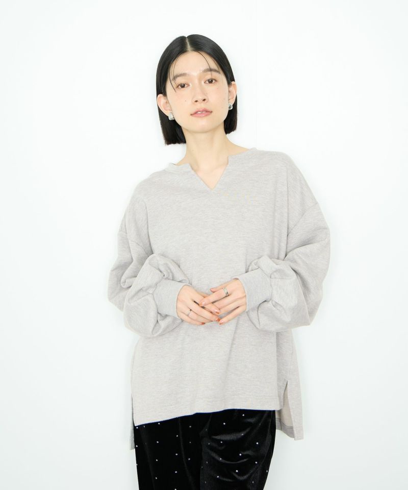 [値下げ]Idnes  スウェットVネックプルオーバー レディース商品画像-1