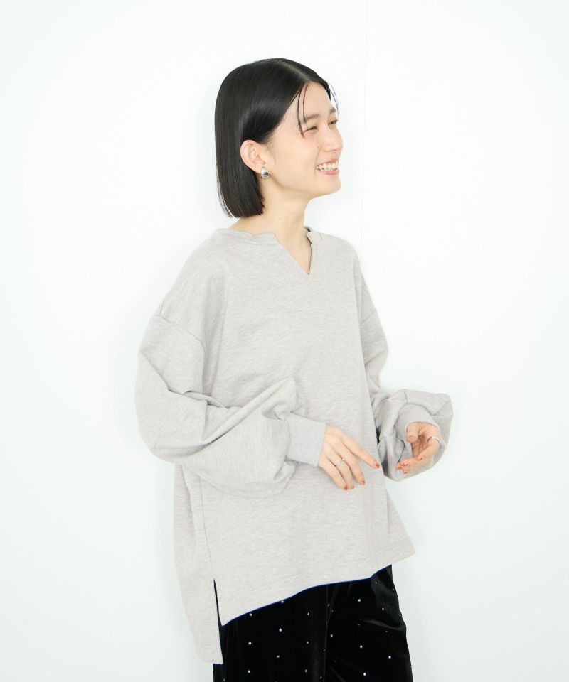 [値下げ]Idnes  スウェットVネックプルオーバー レディース商品画像-3