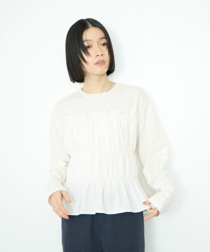 Idnes シャーリングギャザープルオーバー レディース メール便 対応商品商品画像-2