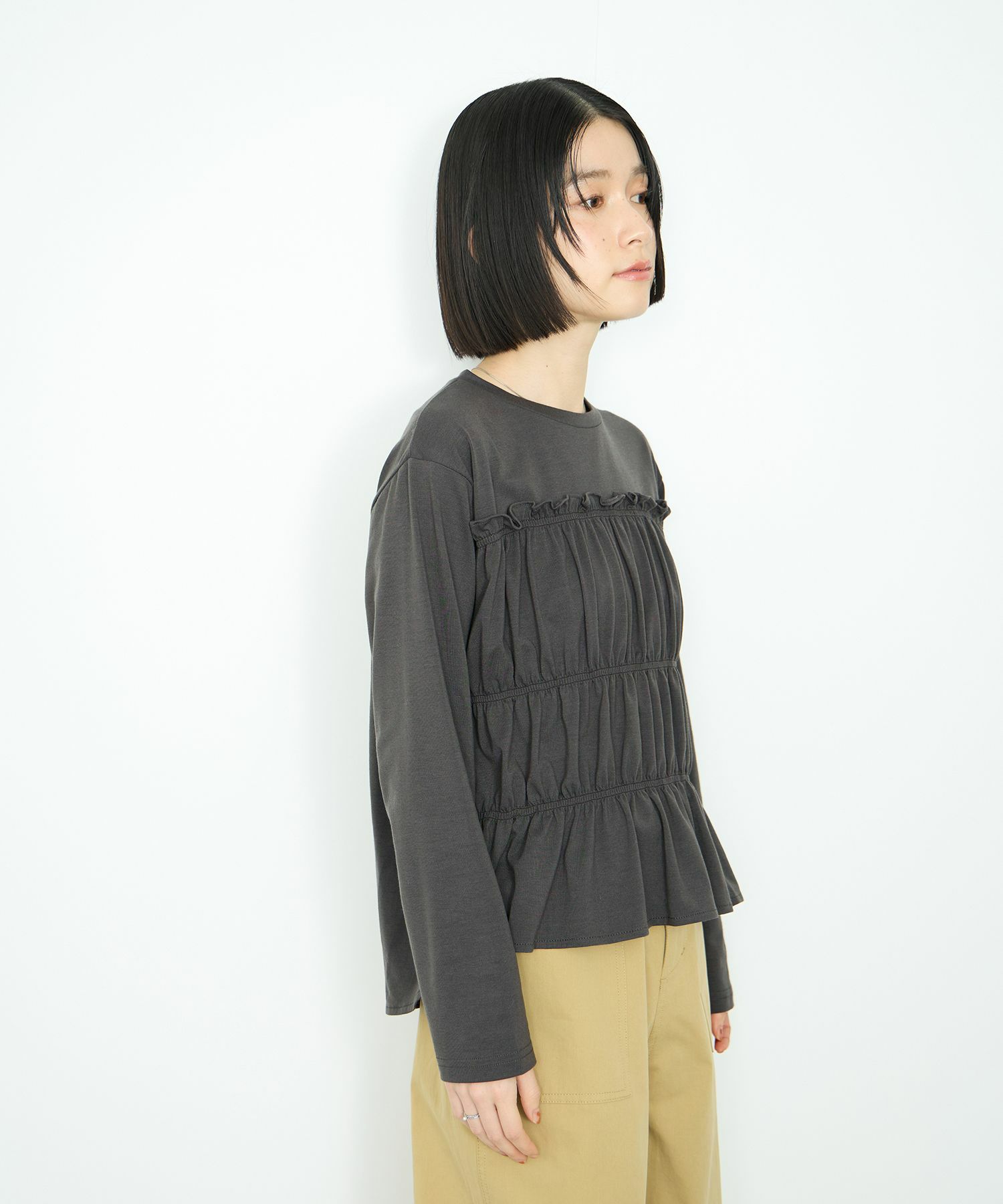 Idnes シャーリングギャザープルオーバー レディース メール便 対応商品商品サムネイル-4