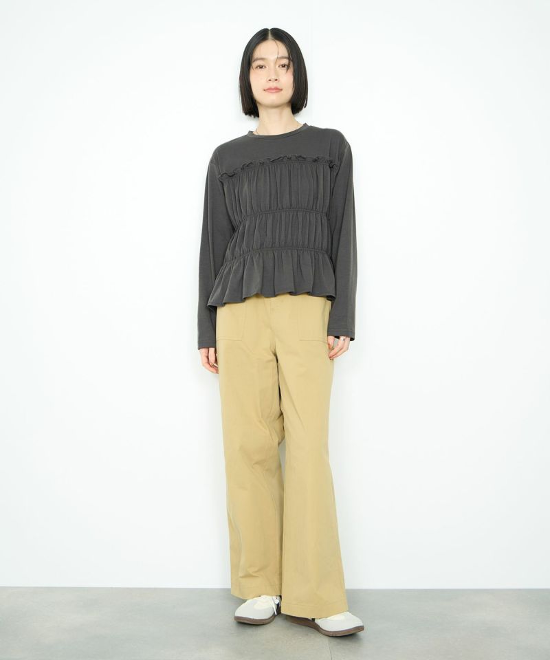 Idnes シャーリングギャザープルオーバー レディース メール便 対応商品商品画像-5