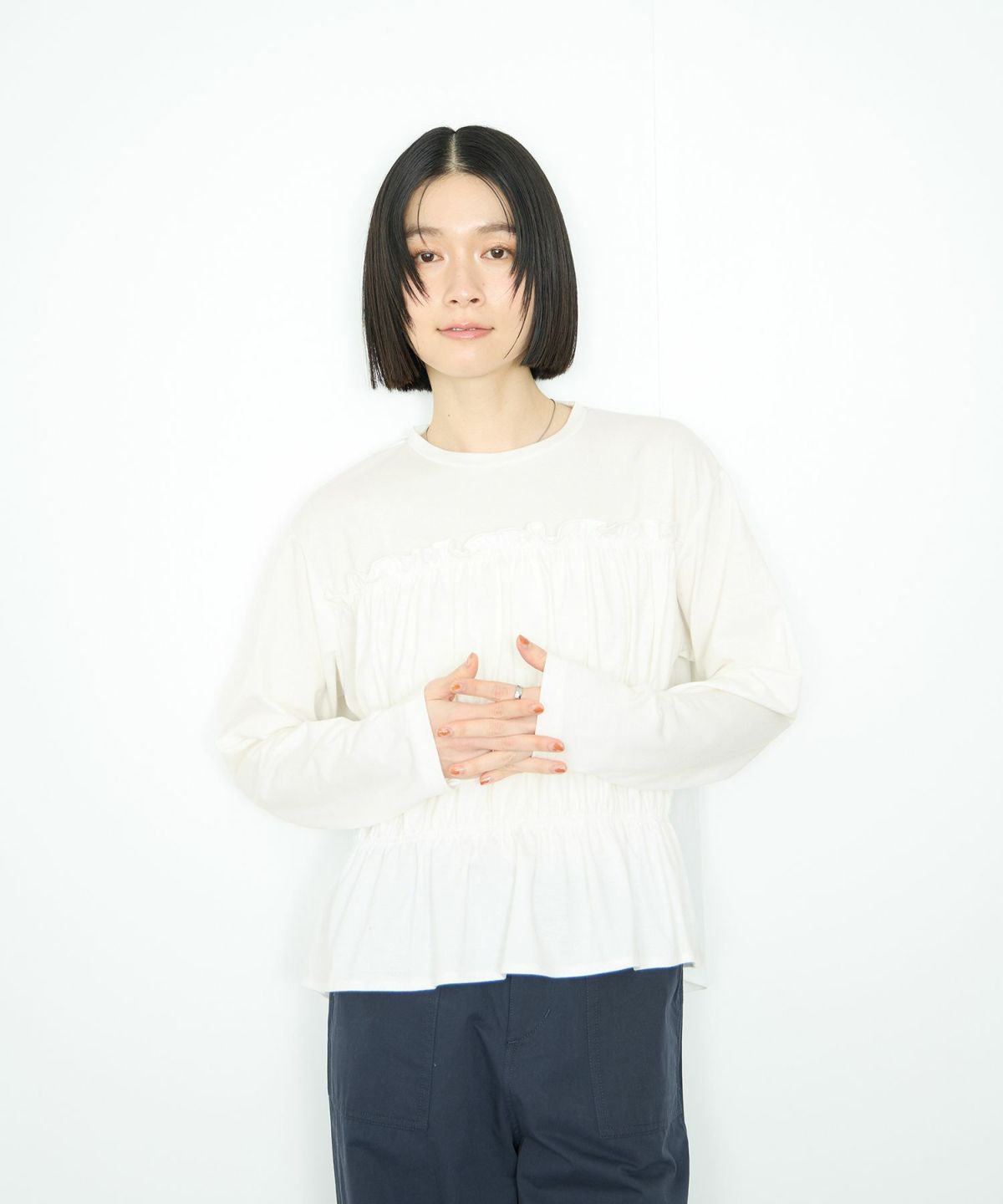 Idnes シャーリングギャザープルオーバー レディース メール便 対応商品