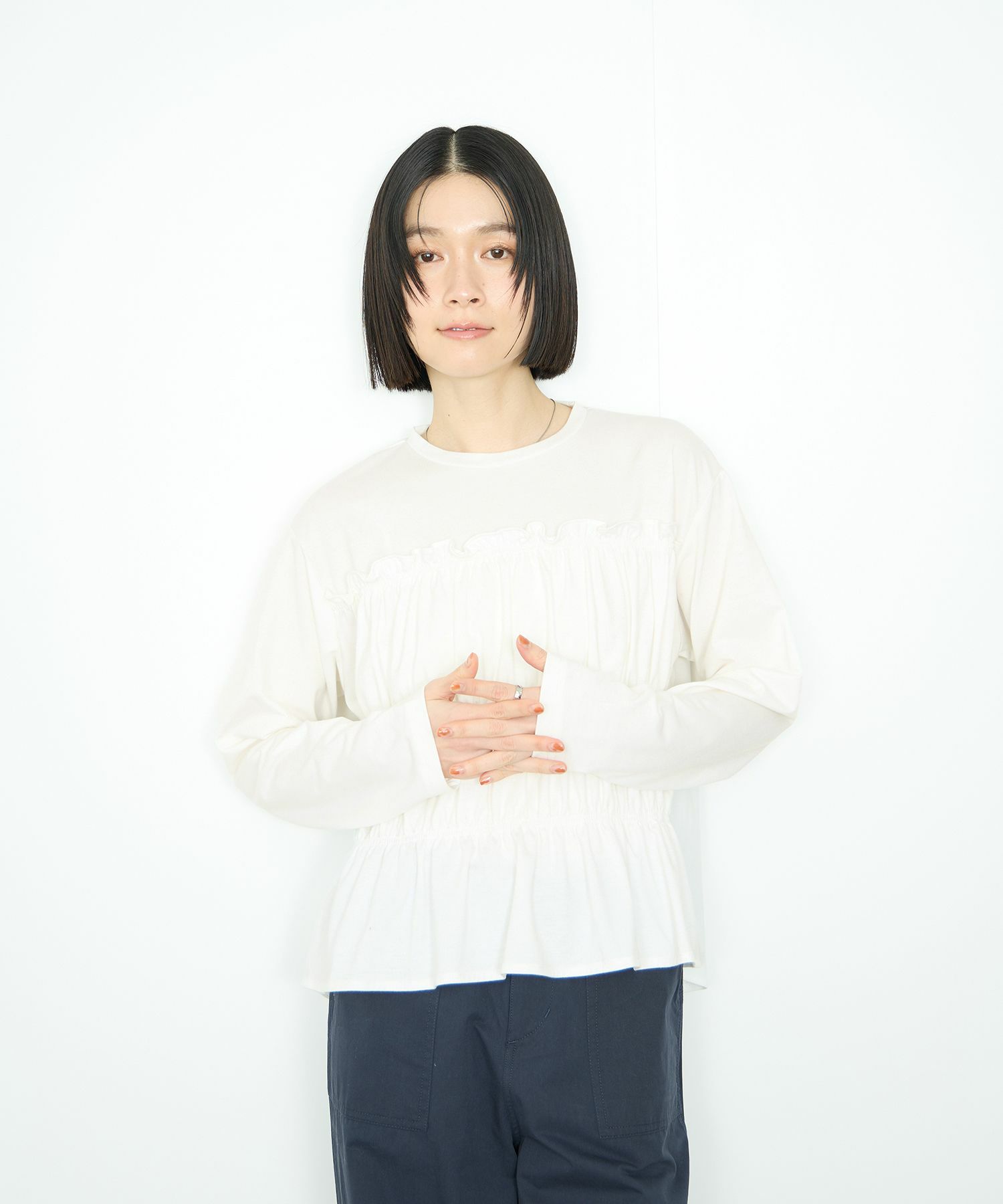 Idnes  シャーリングギャザープルオーバー レディース メール便 対応商品商品サムネイル-7