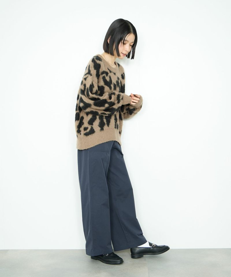 Idnes  レオパードニットプルオーバー レディース商品画像-7