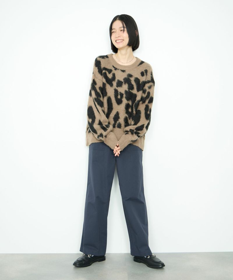 Idnes  レオパードニットプルオーバー レディース商品画像-8