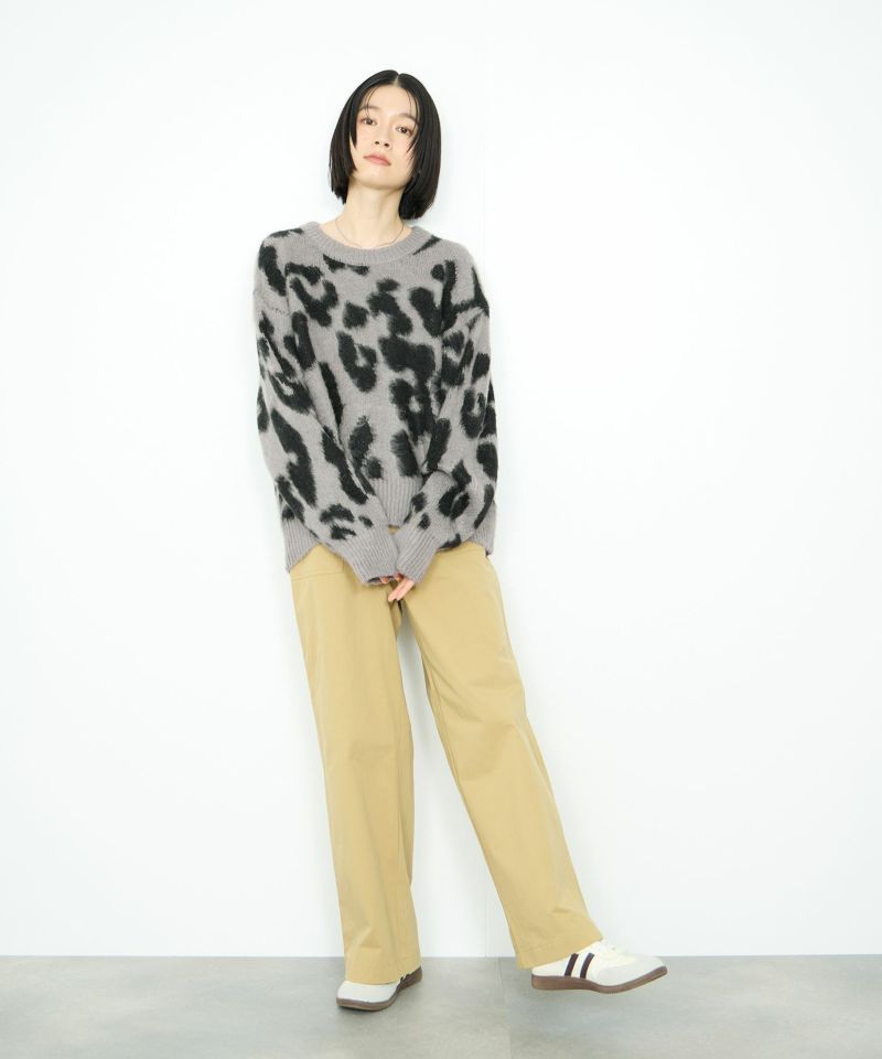 Idnes  レオパードニットプルオーバー レディース商品画像-11