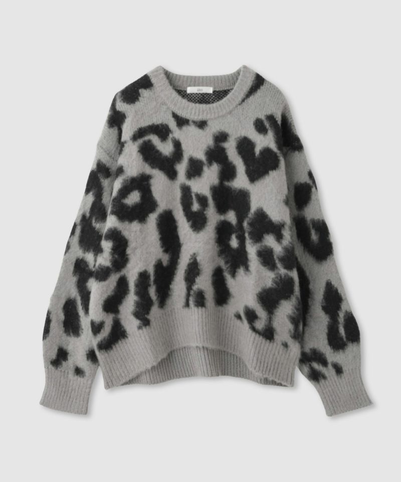 Idnes  レオパードニットプルオーバー レディース商品画像-13