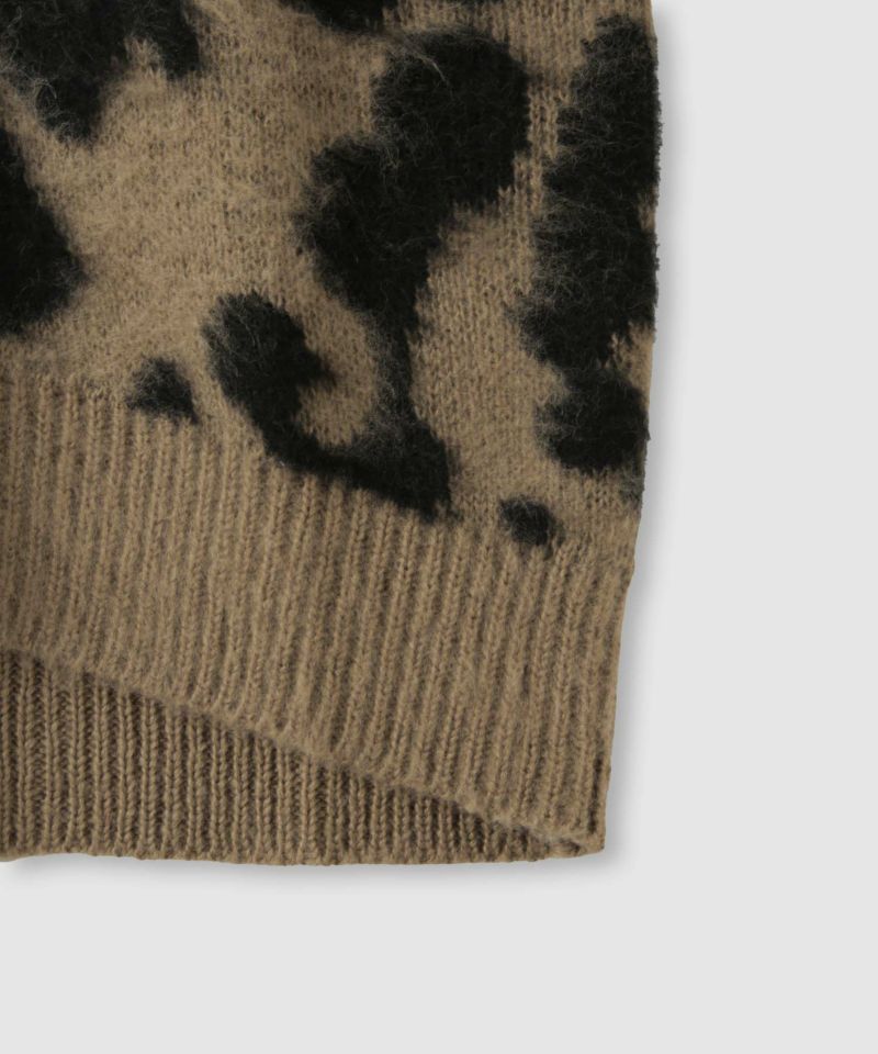 Idnes  レオパードニットプルオーバー レディース商品画像-17