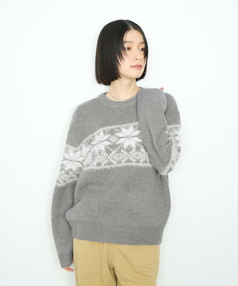 [値下げ]Idnes  雪柄シャギーニット レディース商品画像-2