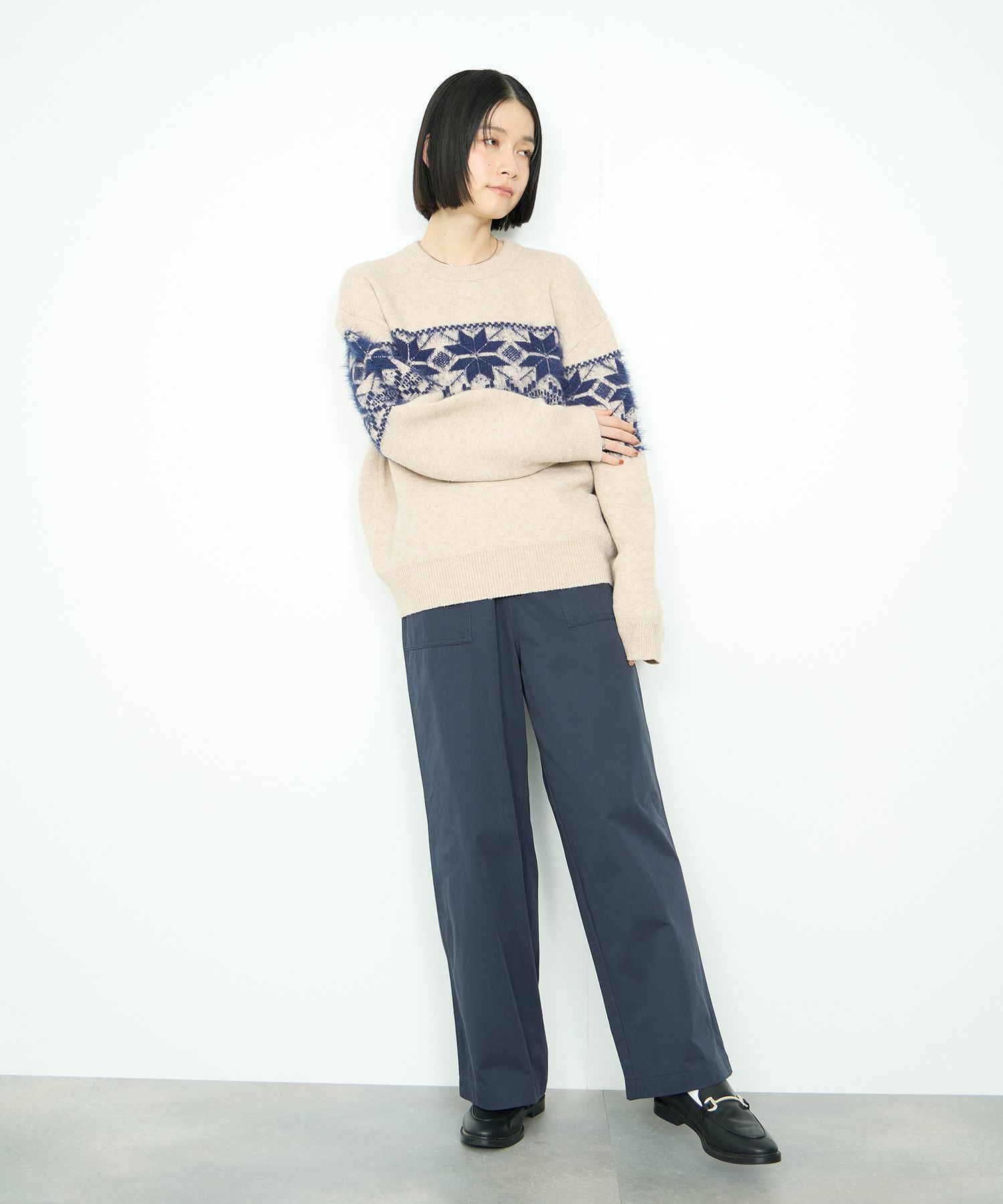 [さらに50%OFF]Idnes  雪柄シャギーニット レディース商品サムネイル-13