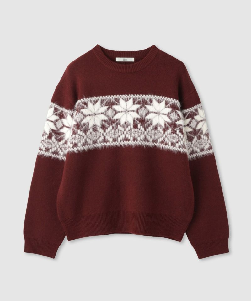 Idnes  雪柄シャギーニット レディース商品画像-15