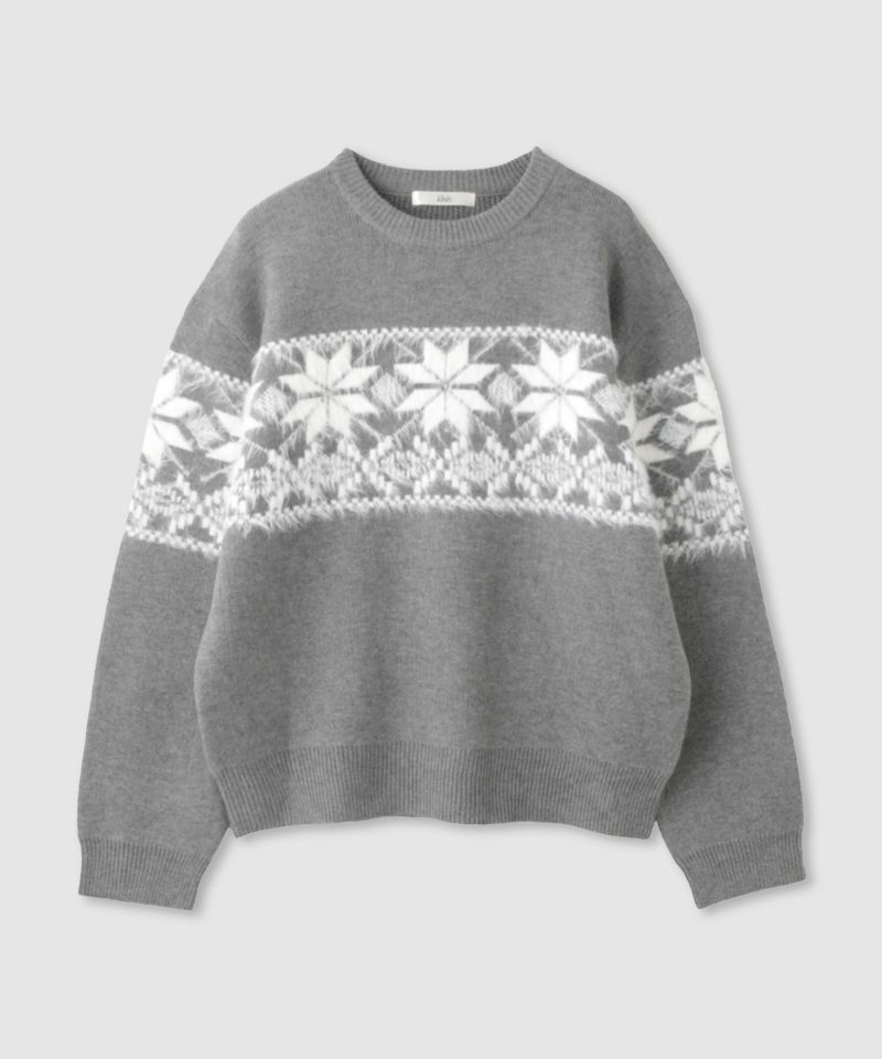 Idnes  雪柄シャギーニット レディース商品画像-16