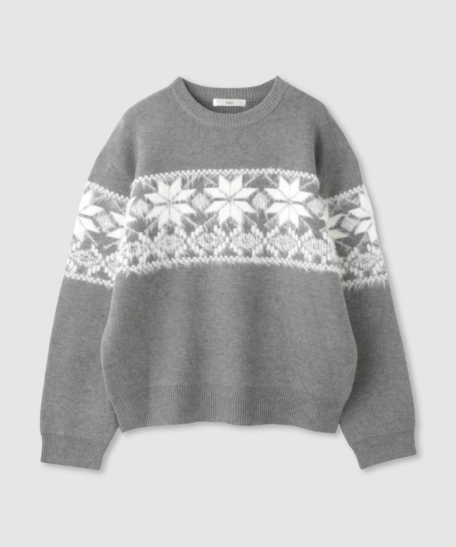 Idnes  雪柄シャギーニット レディース商品画像-16