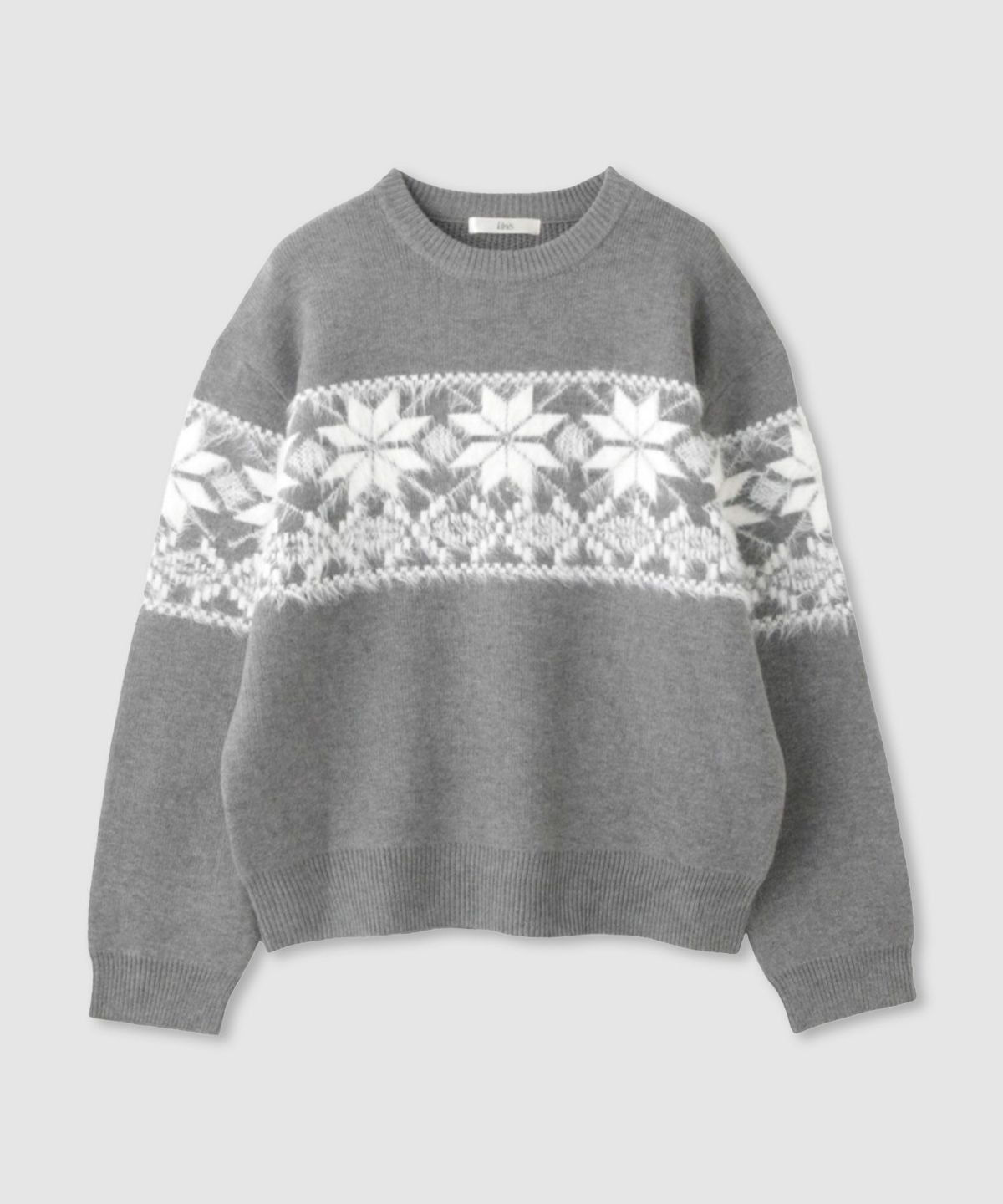 Idnes 雪柄シャギーニット レディース