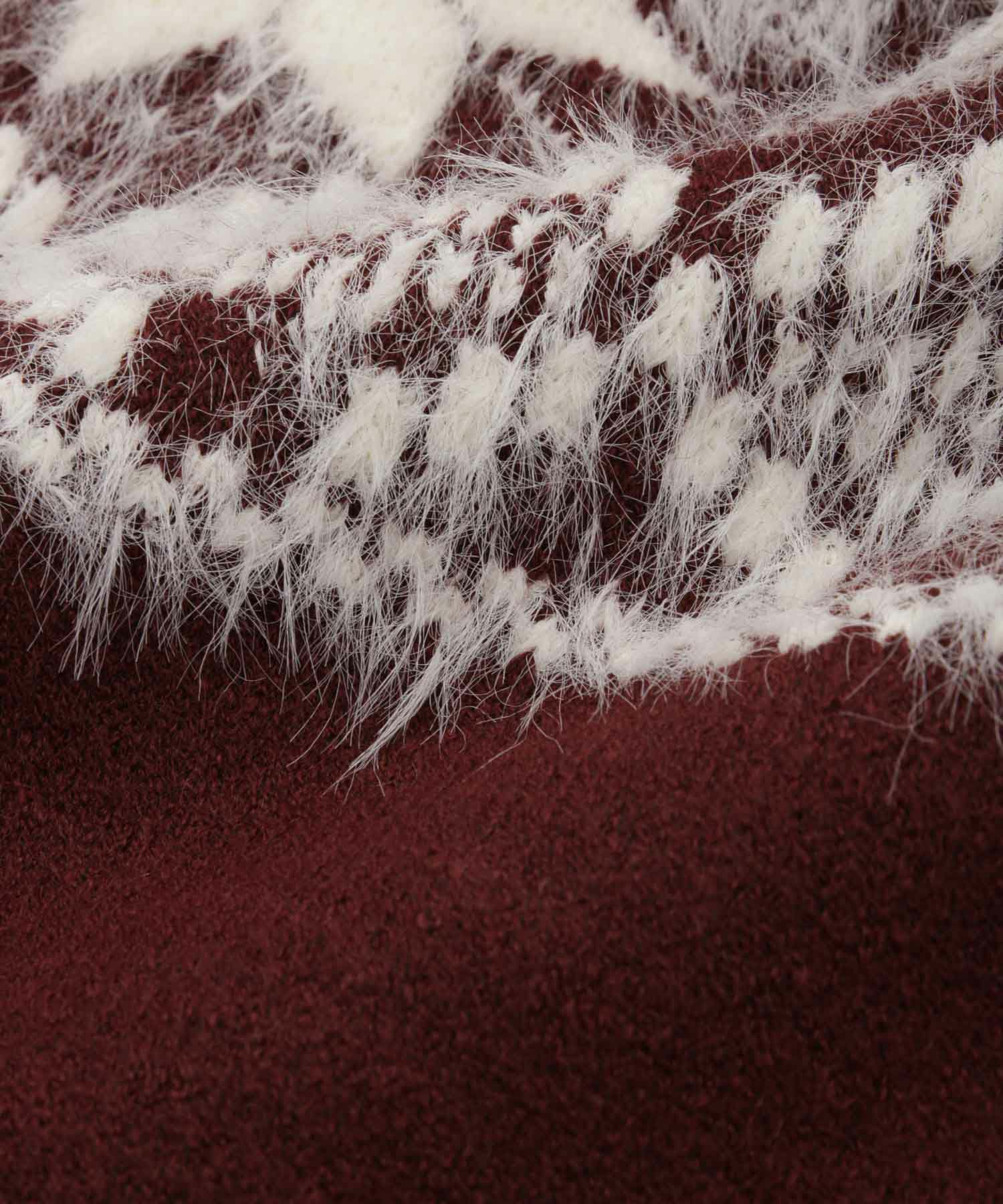 Idnes 雪柄シャギーニット レディース