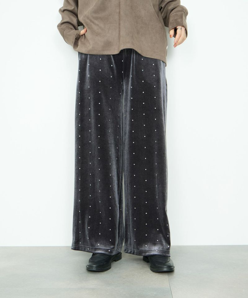 [値下げ]Idnes  ベロアドットパンツ レディース商品画像-1