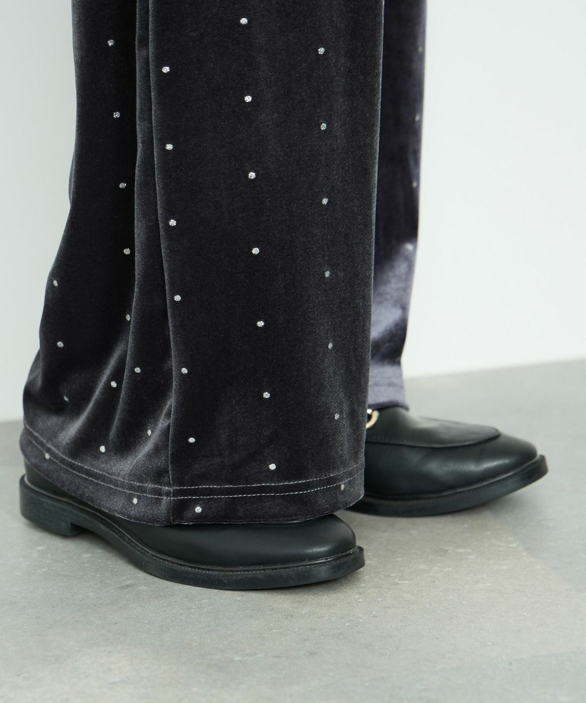 Idnes ベロアドットパンツ レディース