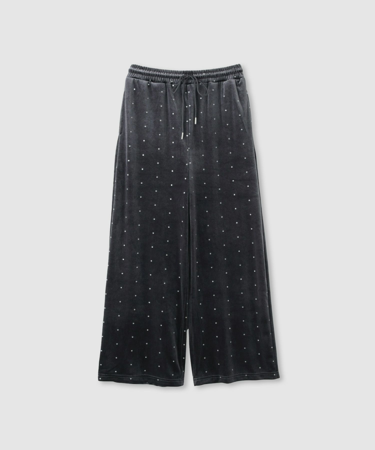 Idnes ベロアドットパンツ レディース