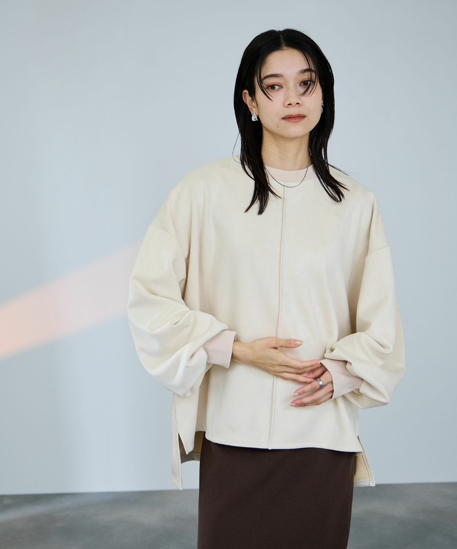 milli de l'air  ポンチ素材スエードライクプルオーバー レディース商品サムネイル-7