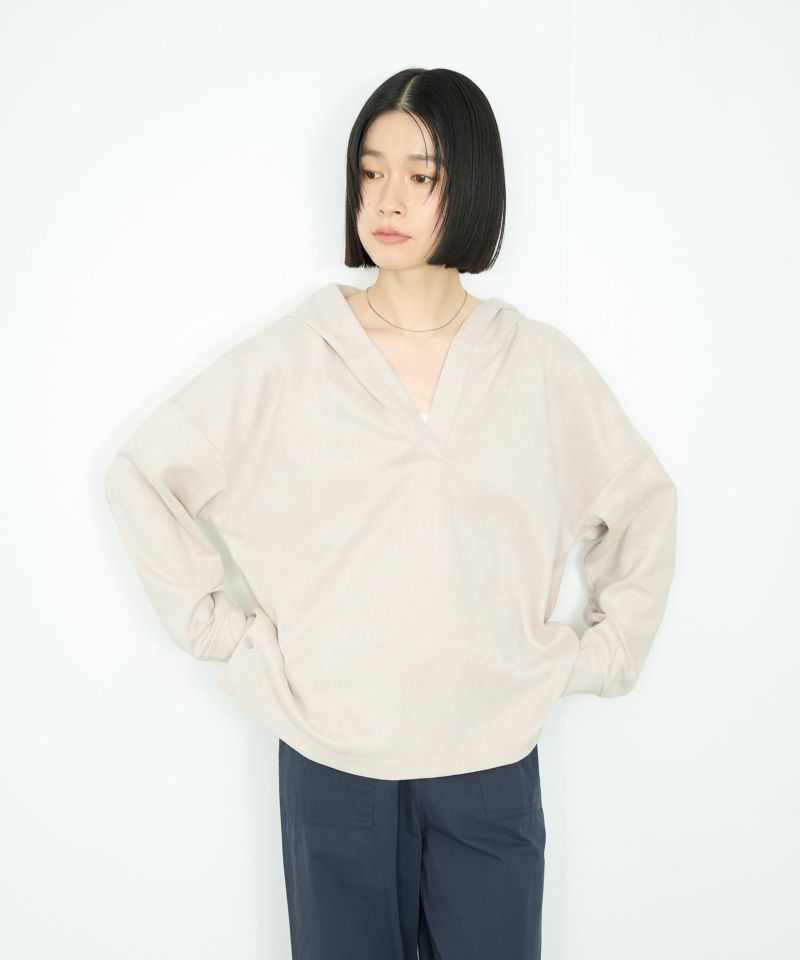 Idnes  スエードライク起毛パーカー レディース商品画像-2