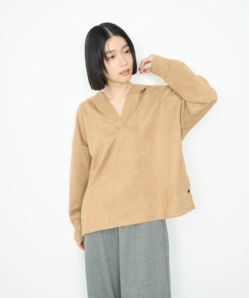 [値下げ]Idnes  スエードライク起毛パーカー レディース商品画像-4