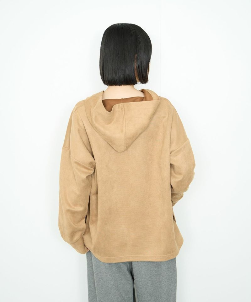 Idnes  スエードライク起毛パーカー レディース商品画像-7