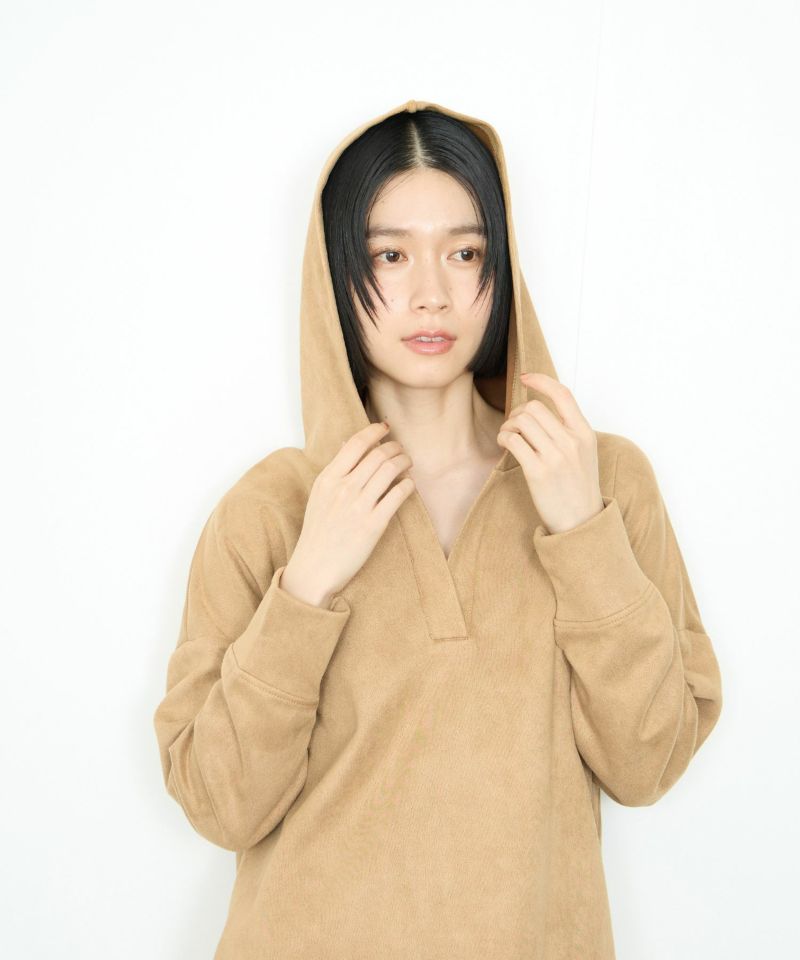 Idnes  スエードライク起毛パーカー レディース商品画像-8