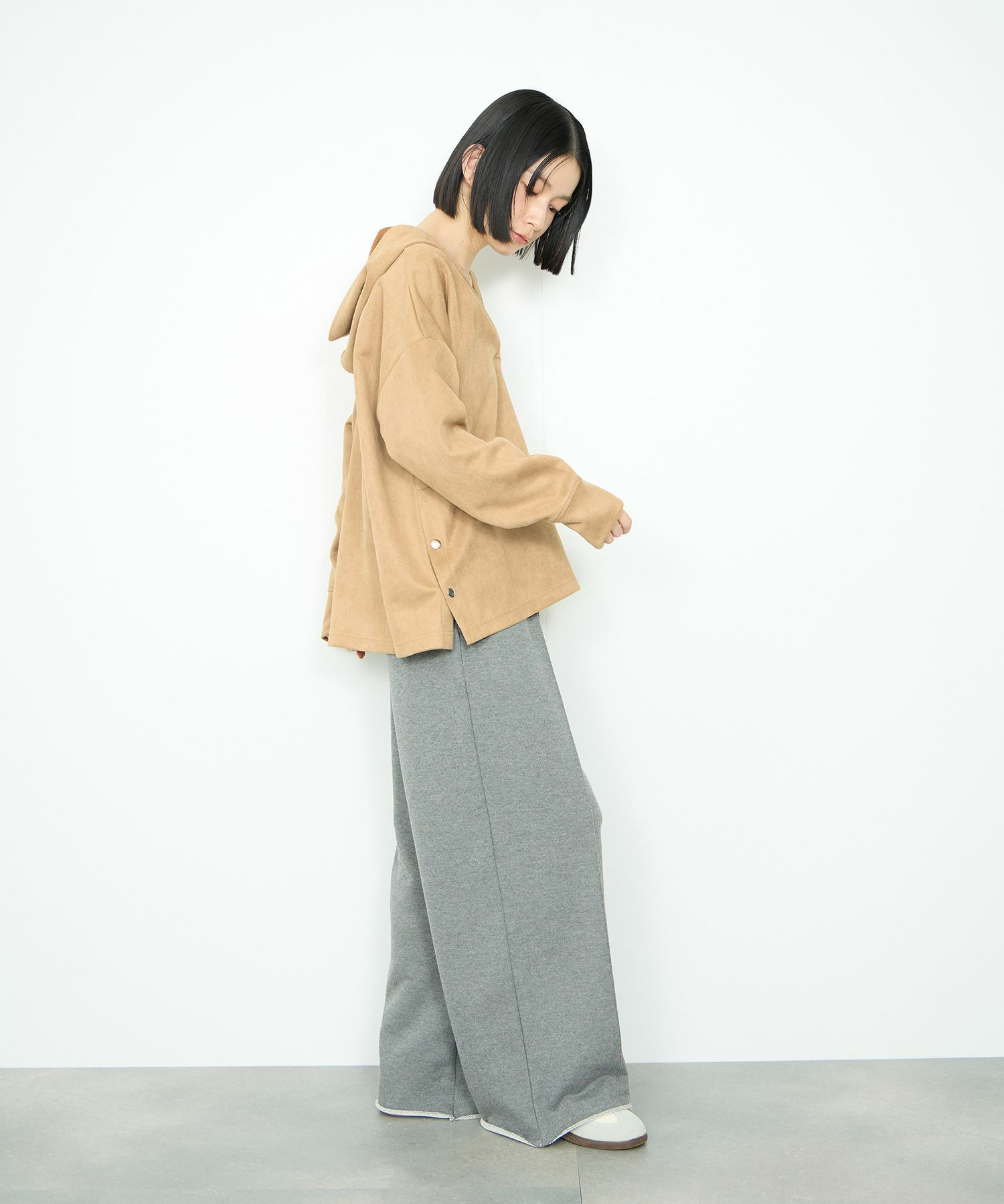 Idnes  スエードライク起毛パーカー レディース商品画像-12