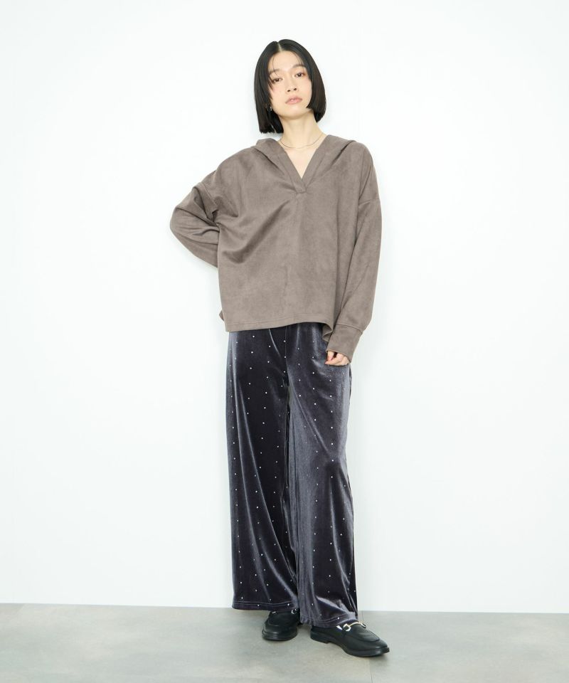 Idnes  スエードライク起毛パーカー レディース商品画像-17