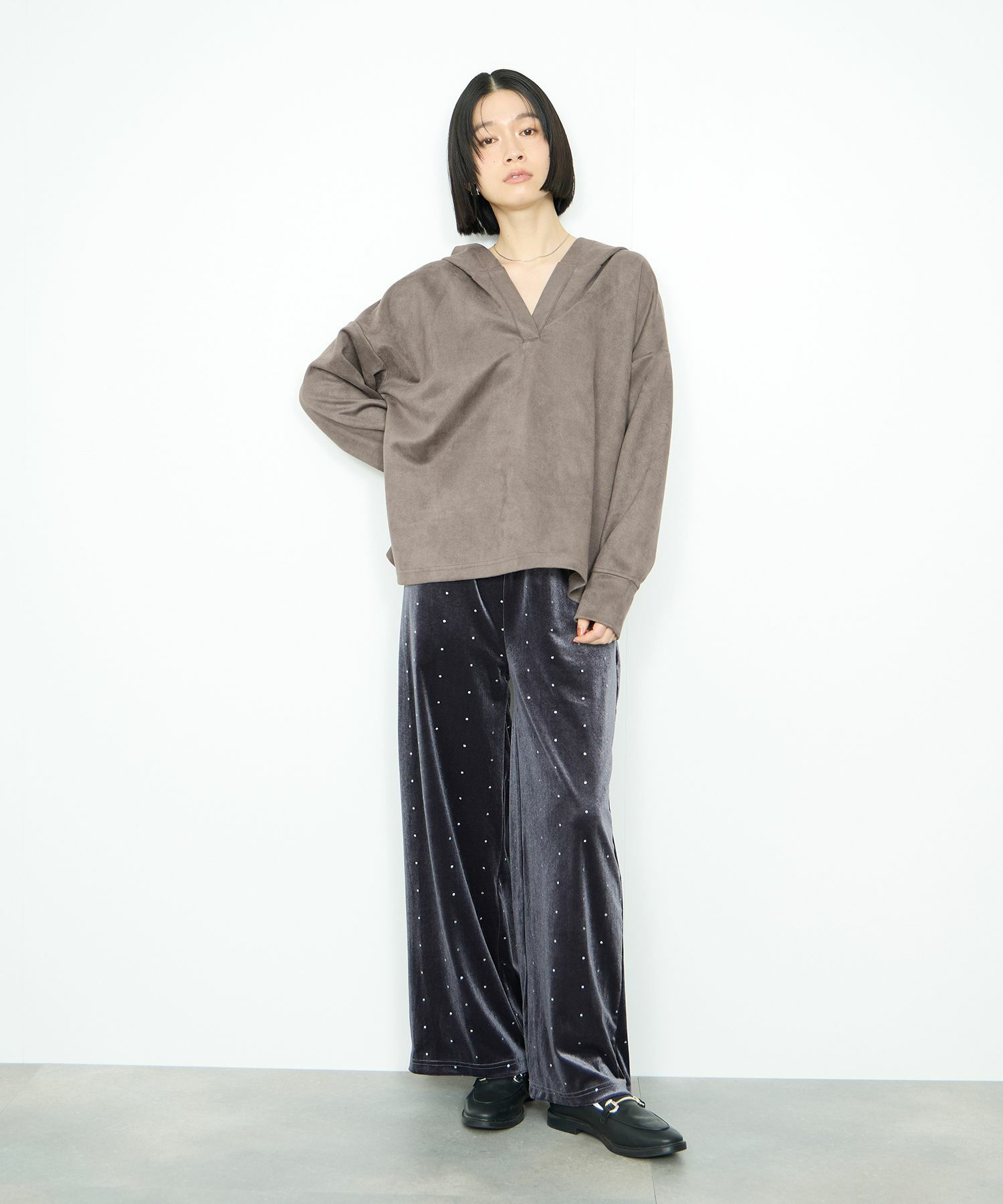 [値下げ]Idnes  スエードライク起毛パーカー レディース商品画像-17