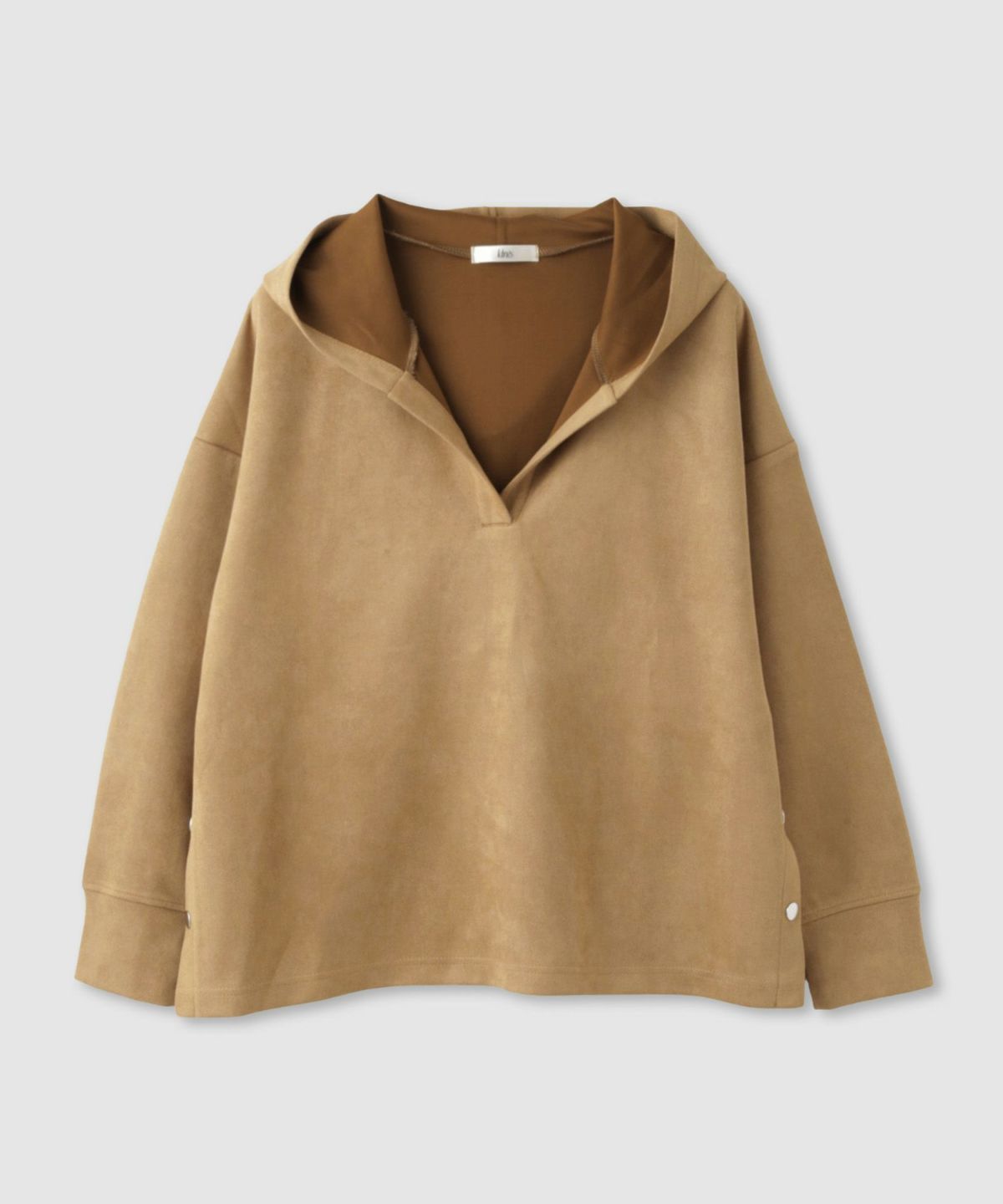 Idnes スエードライク起毛パーカー レディース