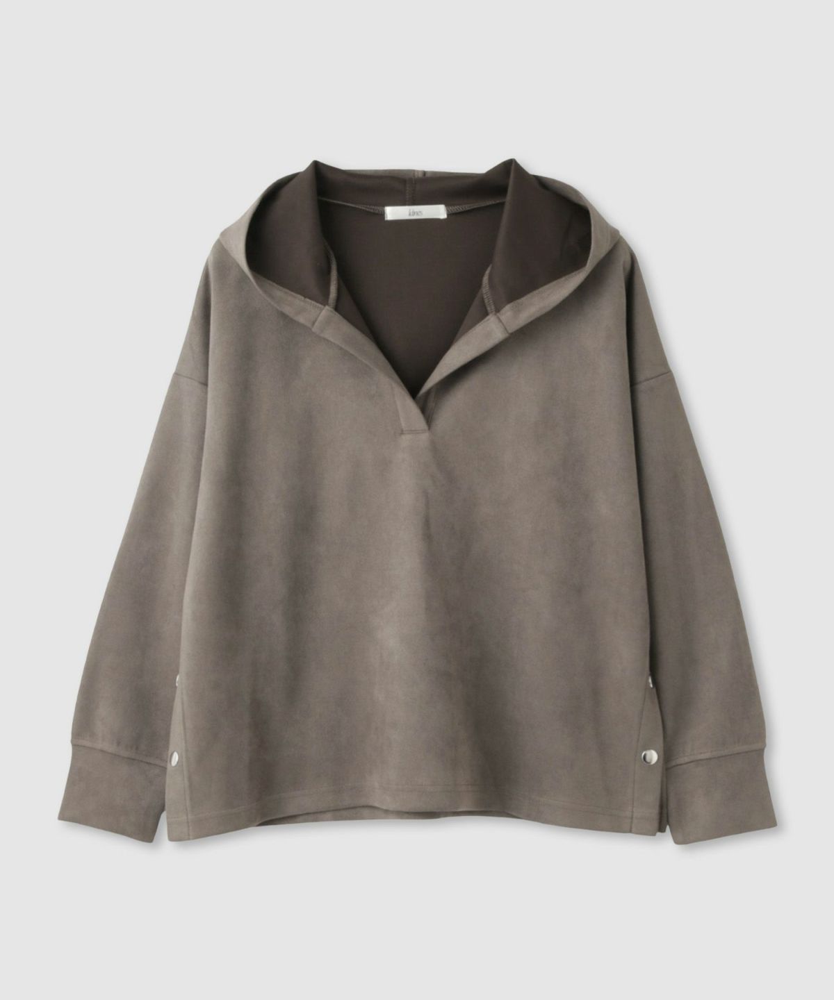 Idnes スエードライク起毛パーカー レディース