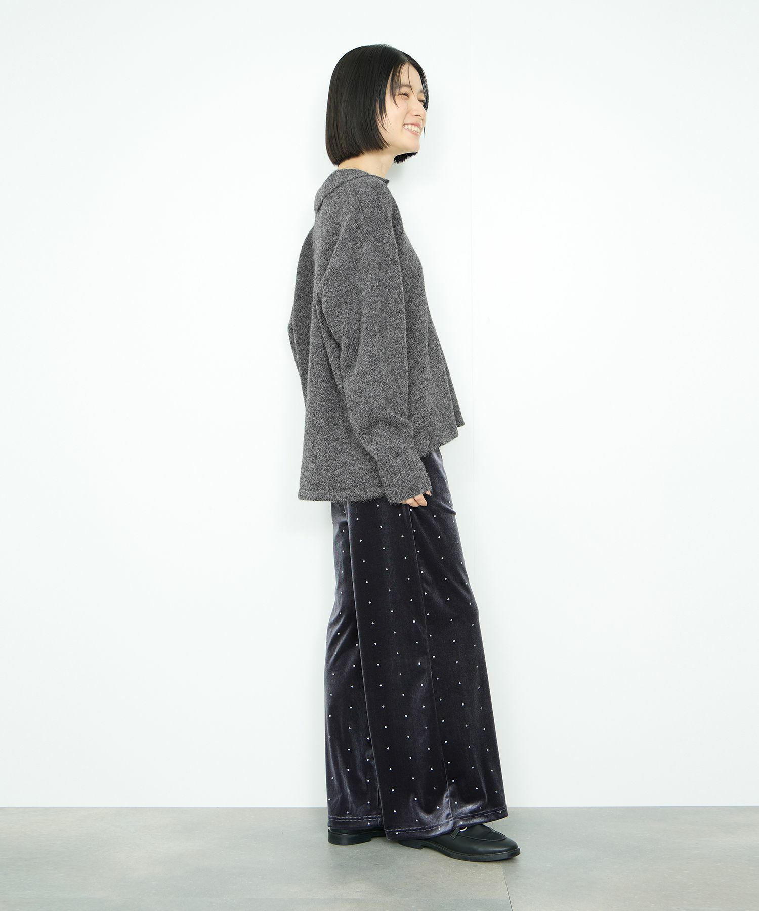 Idnes スキッパーポロニット レディース
