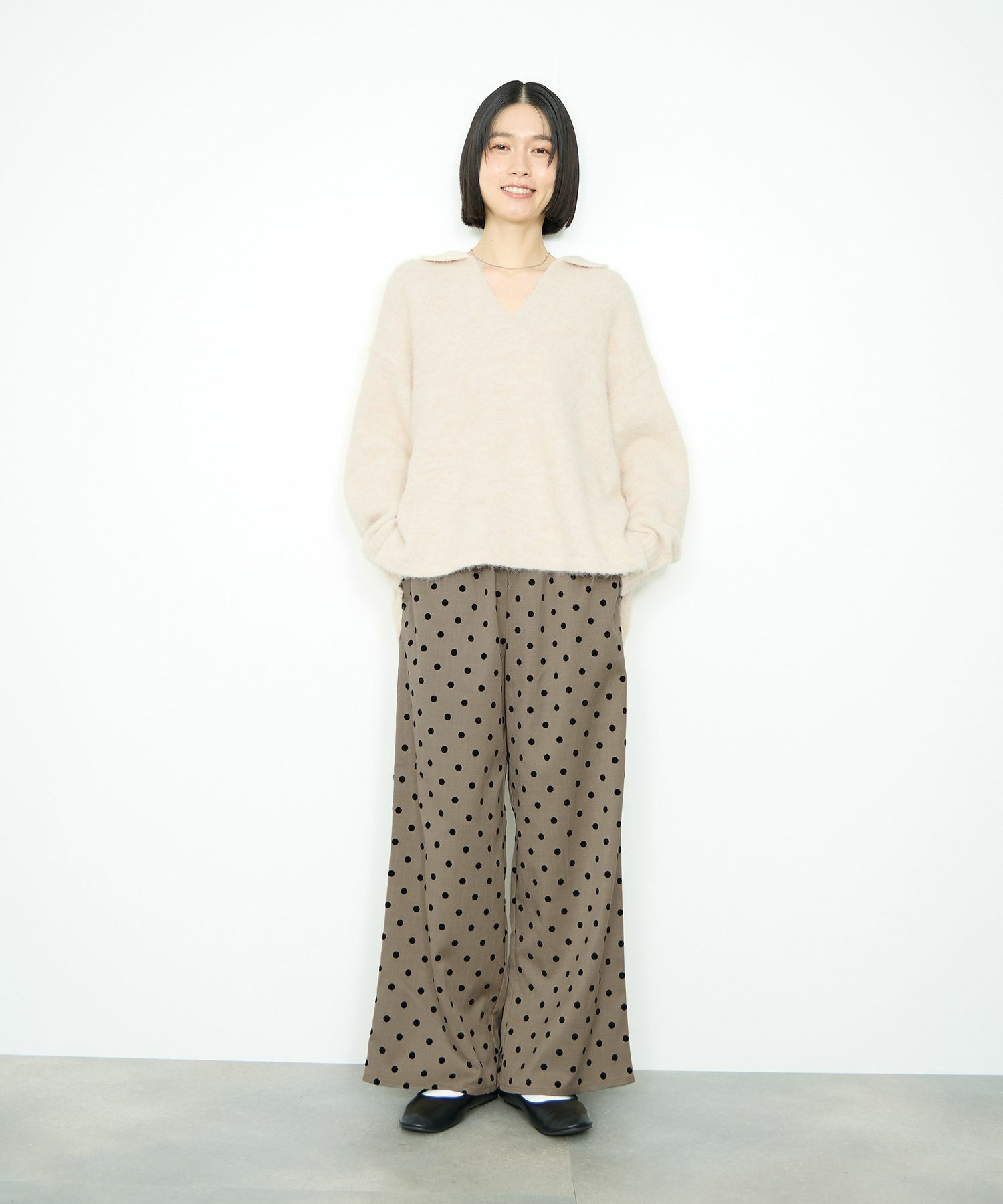 Idnes スキッパーポロニット レディース