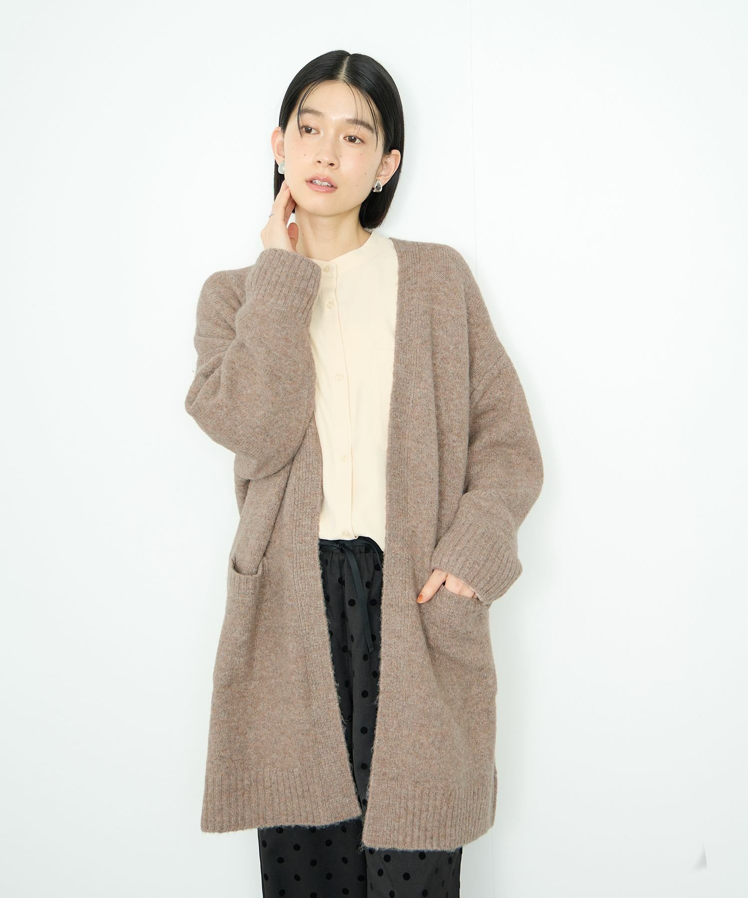 Idnes  ロングニットカーディガン レディース商品画像-3
