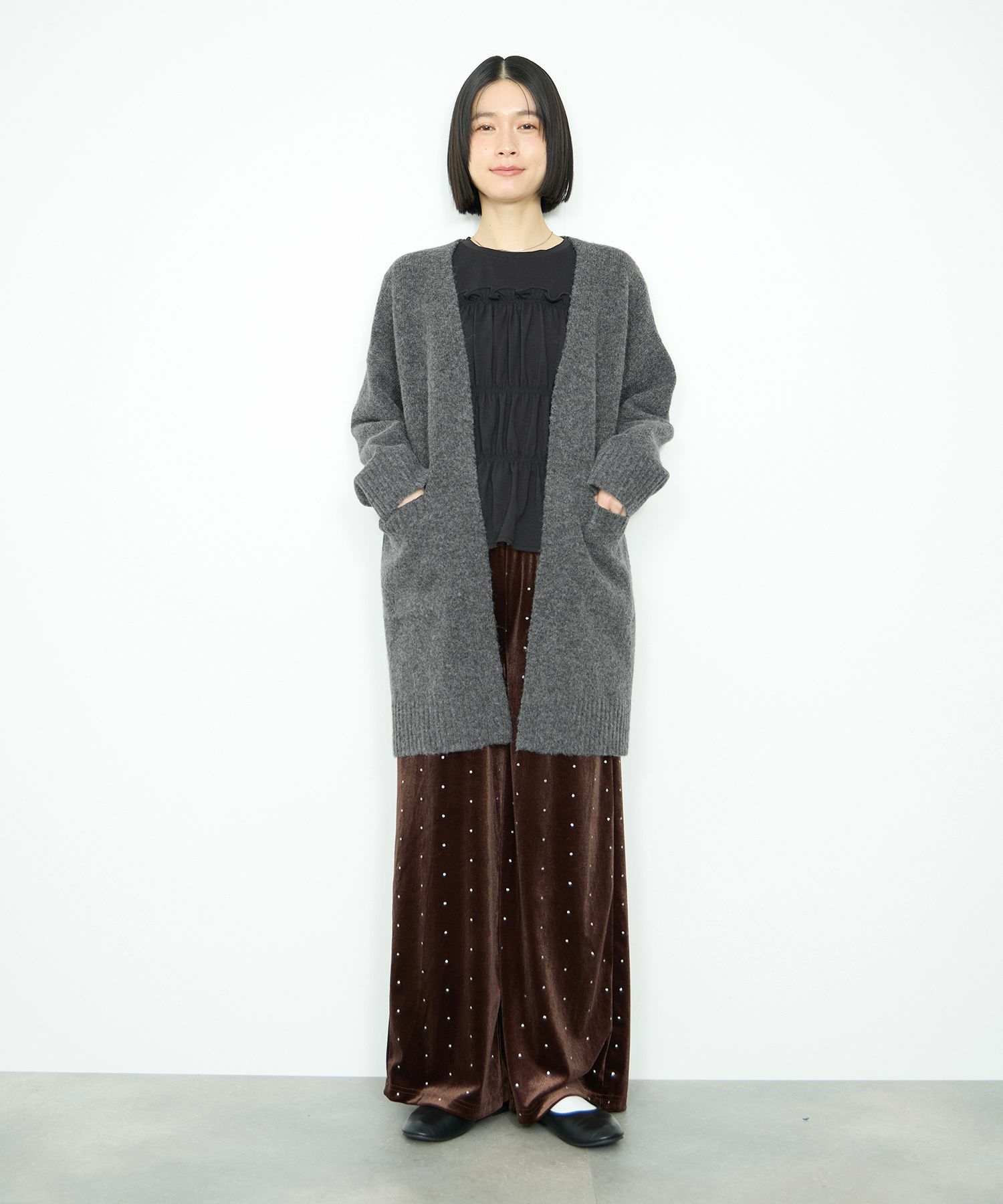 [さらに50%OFF]Idnes  ロングニットカーディガン レディース商品画像-7