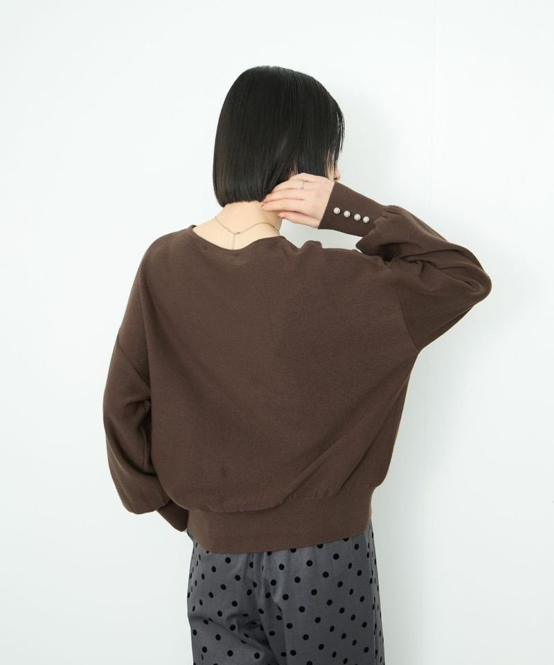 Idnes  横リブパールボタンニット レディース商品画像-7