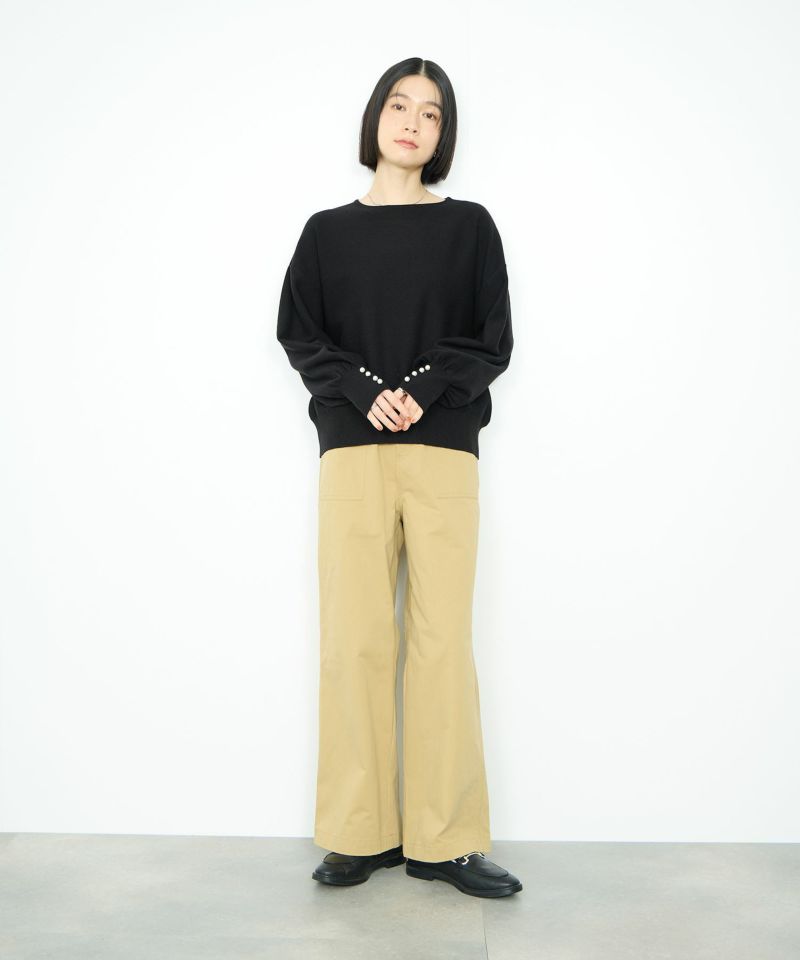 Idnes  横リブパールボタンニット レディース商品画像-16