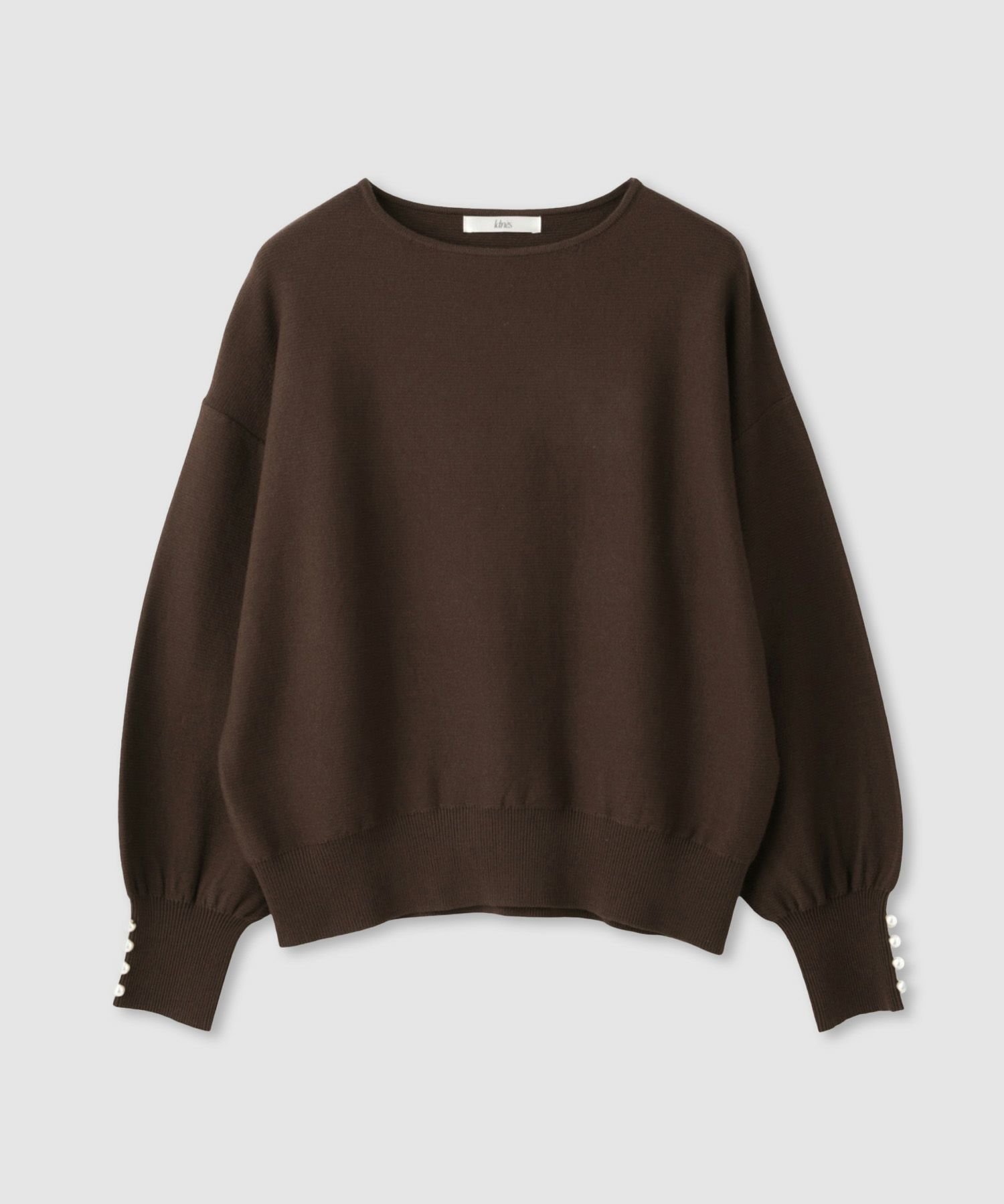 Idnes  横リブパールボタンニット レディース商品画像-20